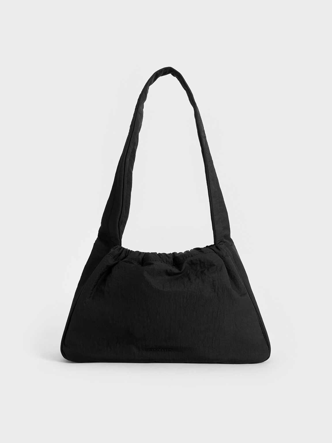 Terra Mesh & Nylon Shoulder Bag, Noir, hi-res