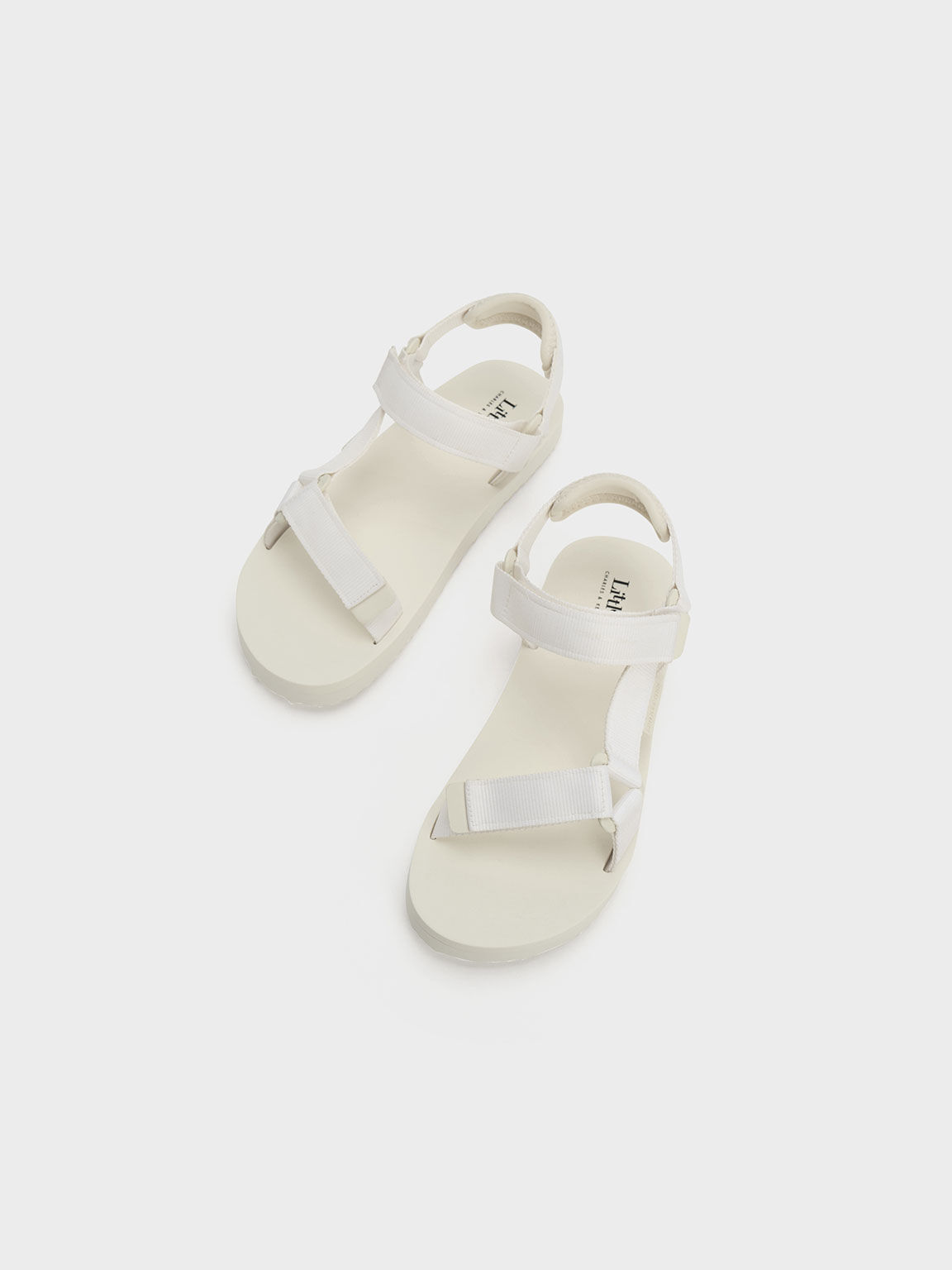 Girls' Grosgrain Sporty Sandals, Chalk, hi-res