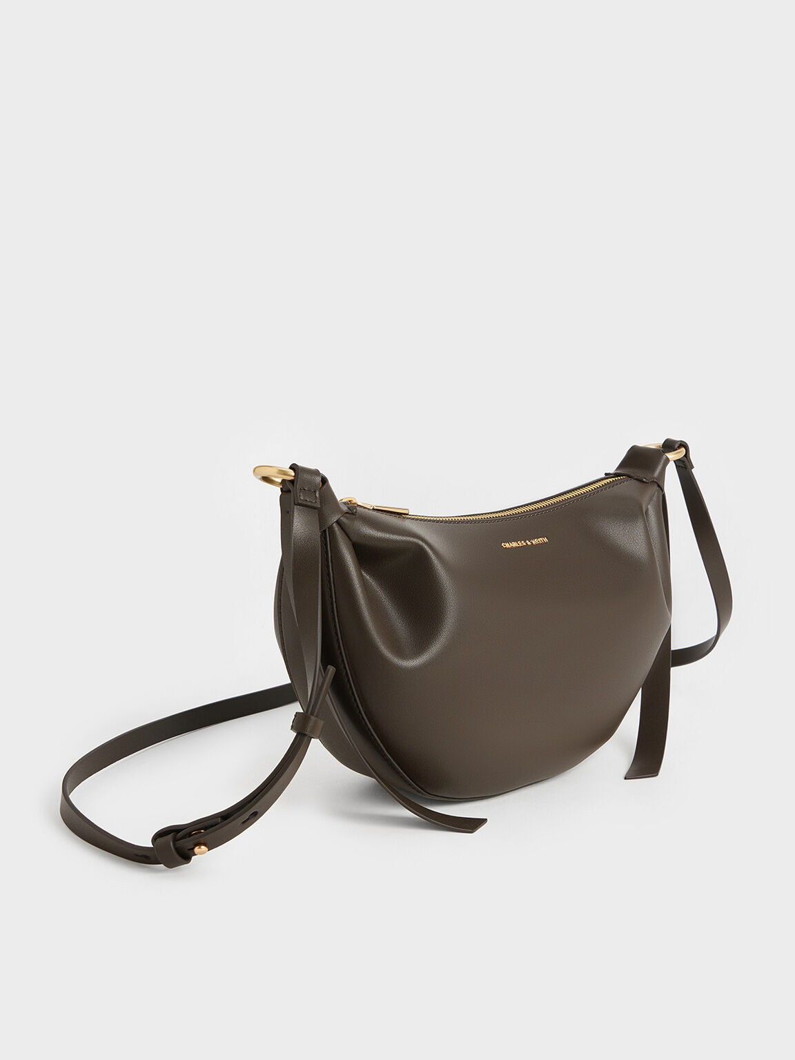 Calla Half-Moon Bag, Dark Moss, hi-res