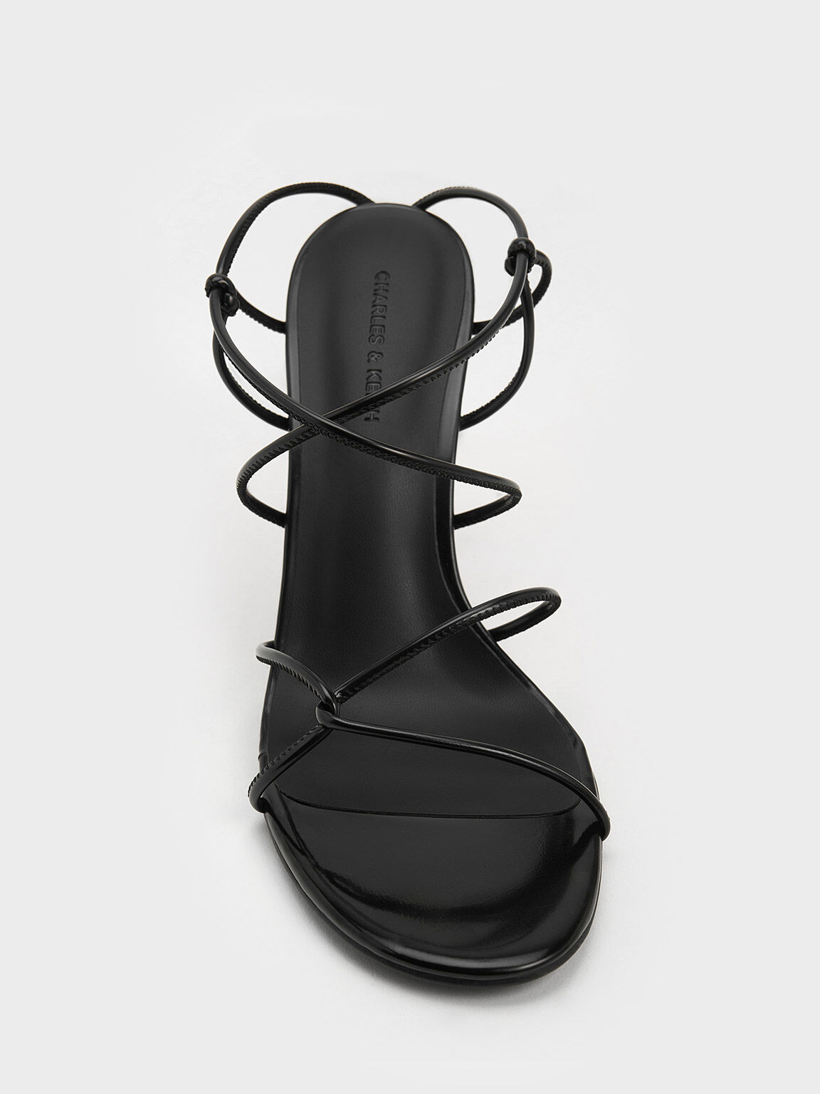 Flor Rose-Heel Strappy Sandals, Black Box, hi-res