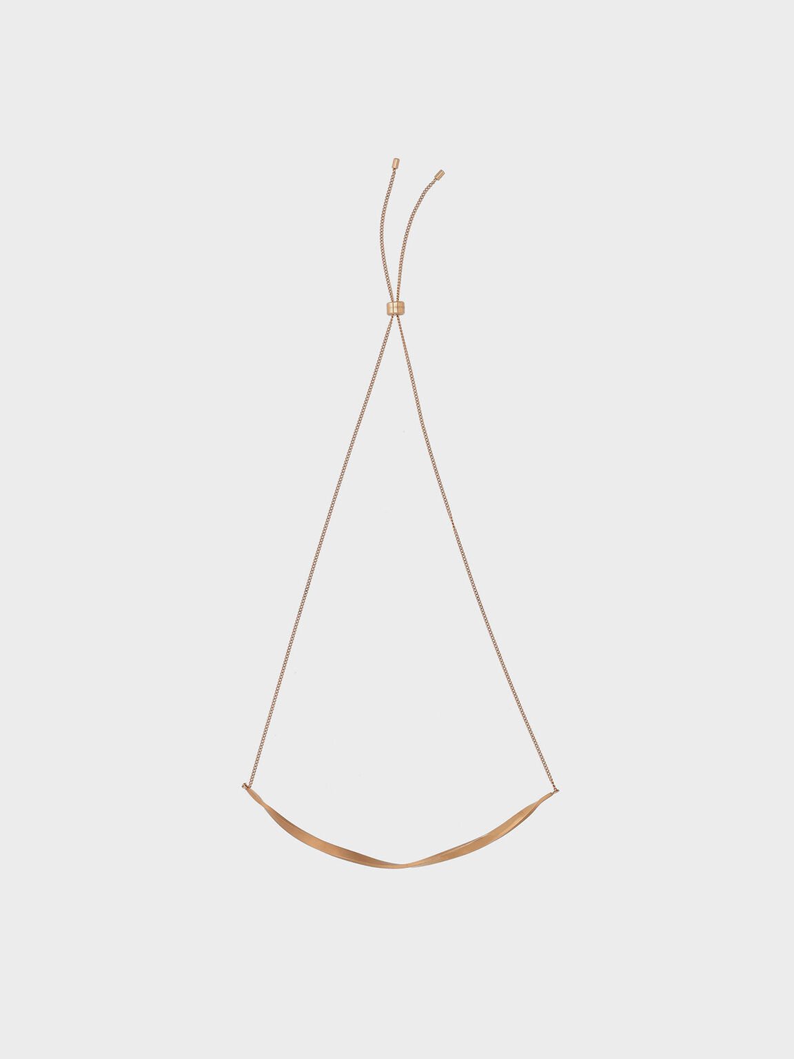 Lena Twist Bar Necklace, Rose Gold, hi-res