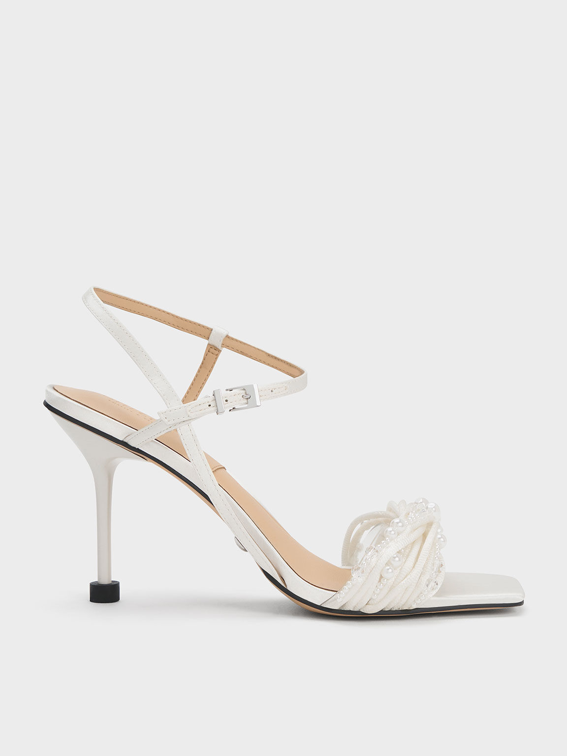 White strappy sale wedding shoes