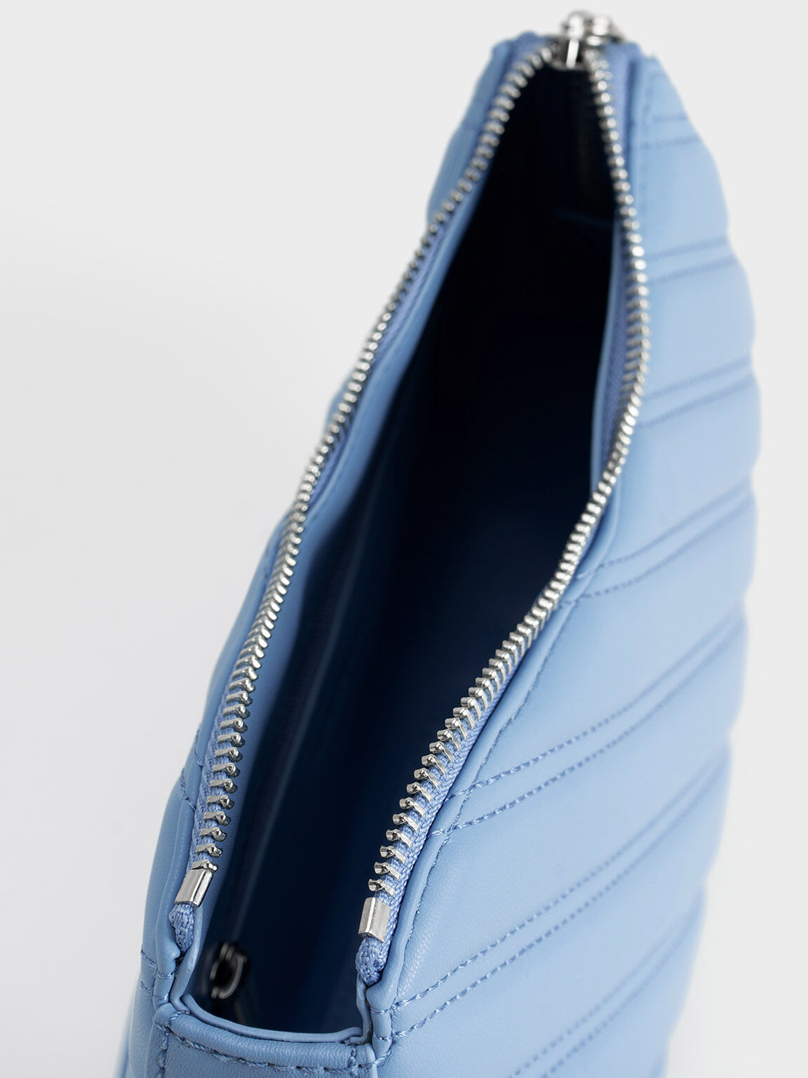 Light Blue Freja Curved Panelled Bag - CHARLES & KEITH BH