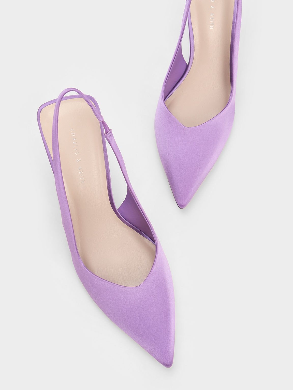 Reycled Polyester Sculptural Slingback Wedges, Purple, hi-res