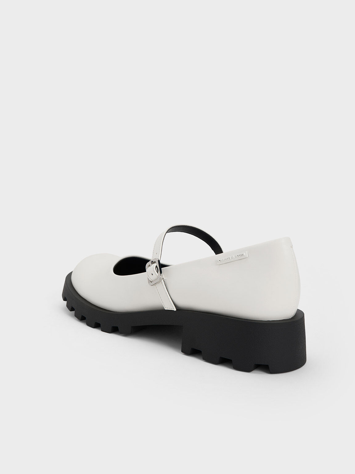 Rounded Square-Toe Mary Janes - White