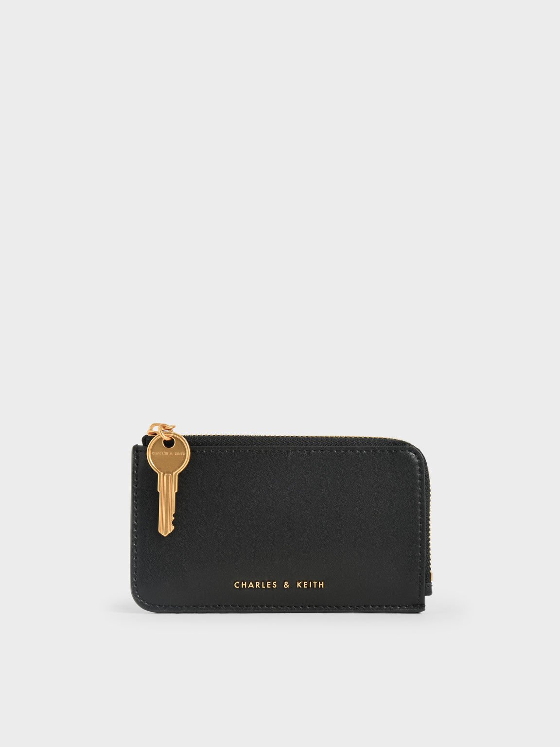 Black Zip-Around Mini Wallet CHARLES  KEITH PH