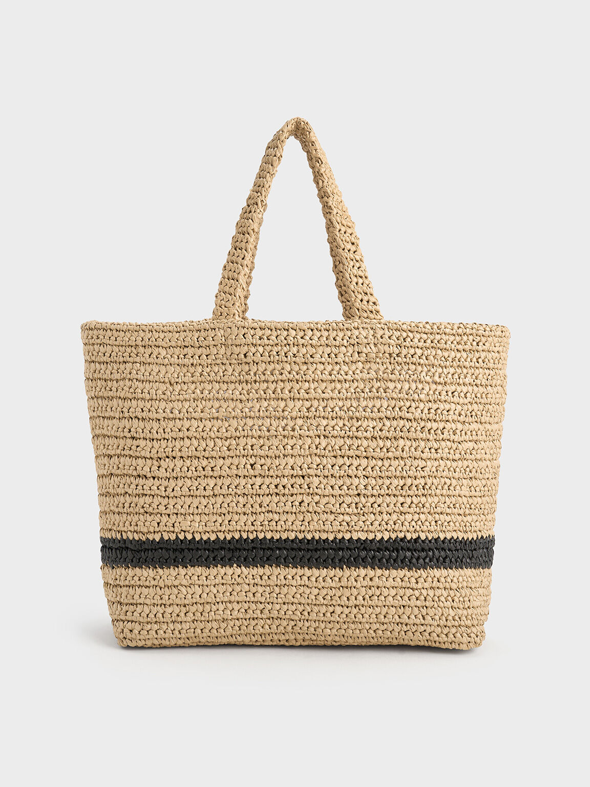 Allegra Knitted Tote Bag, Beige, hi-res