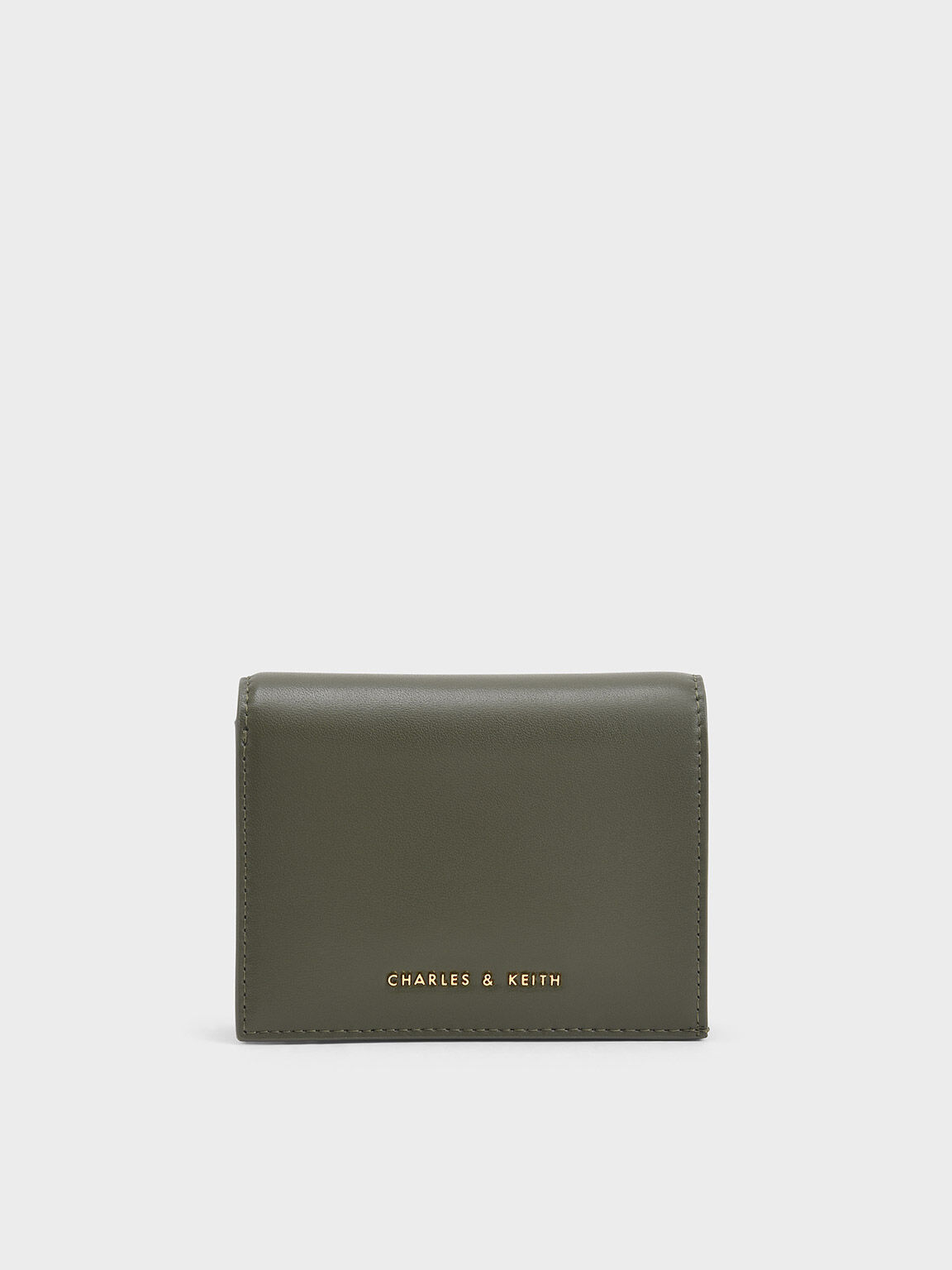 Snap Button Mini Short Wallet - Olive