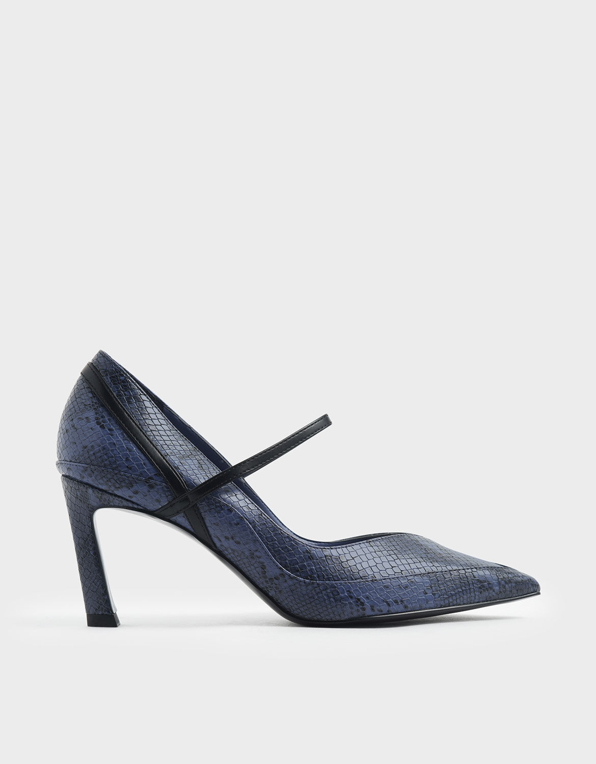 blue snake print heels