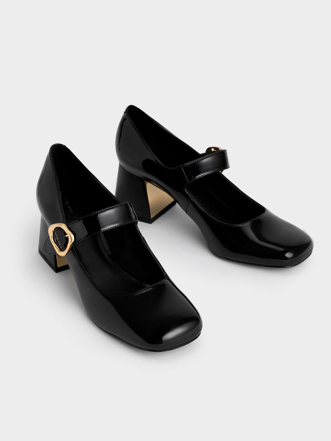 KEEL black patent leather Mary Janes pumps