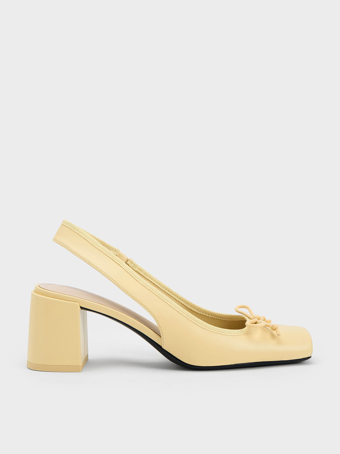 Bow Slingback Pumps, Yellow, hi-res