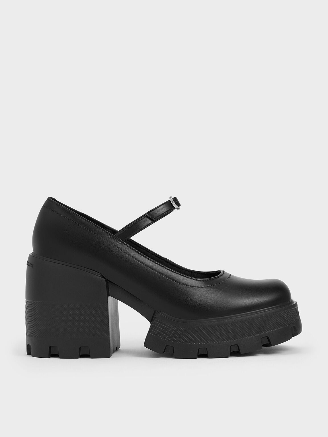 Buckled Platform Mary Janes, Black, hi-res