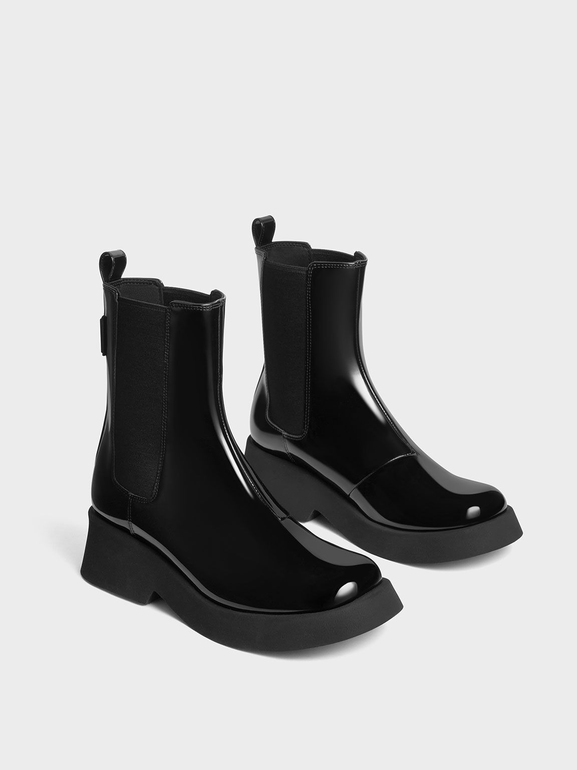 Giselle Patent Chelsea Boots, Black Patent, hi-res