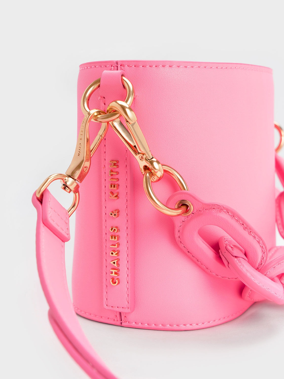 Pink Curved Handle Shoulder Bag - CHARLES & KEITH US