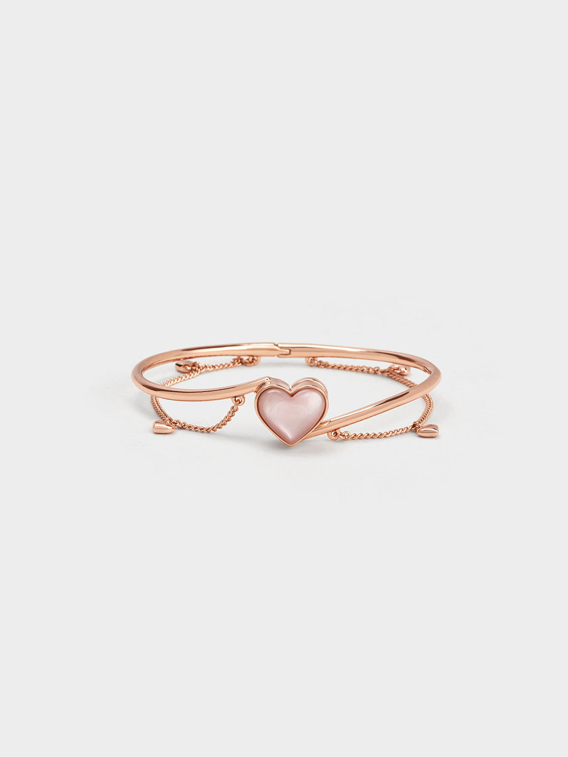 Rose Gold Annalise Heart Stone Chain-Link Bracelet - CHARLES
