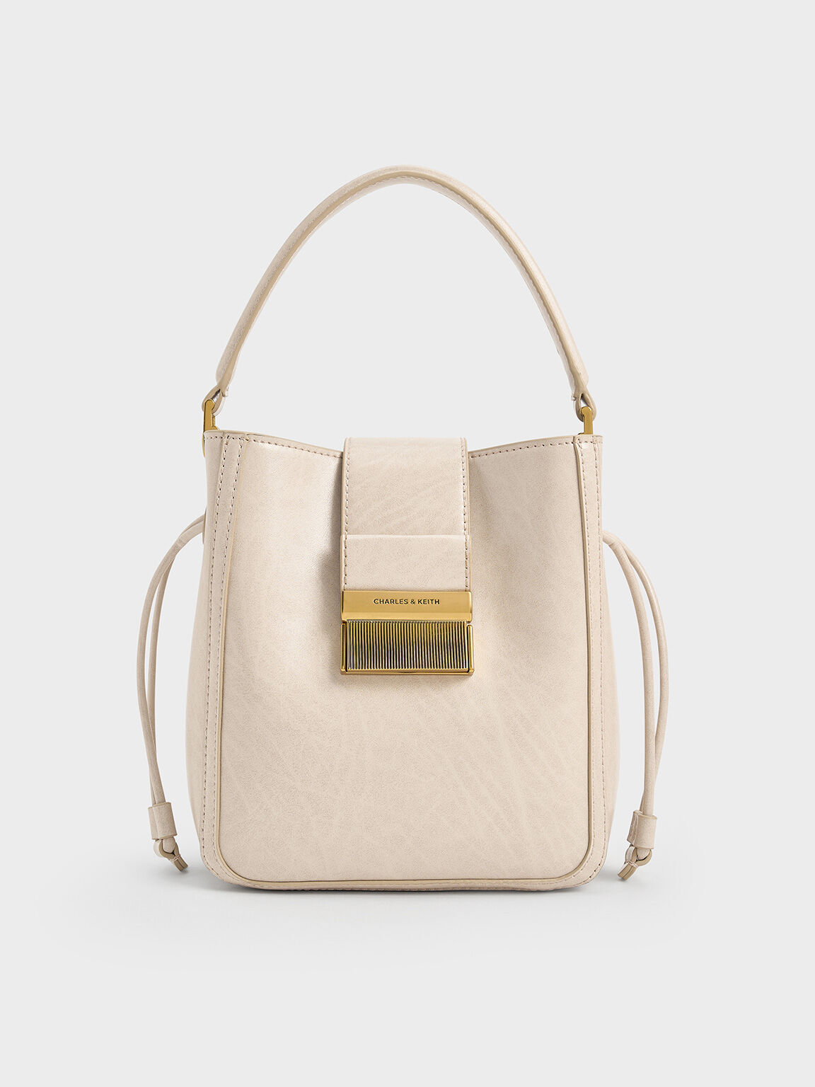 Charlot Elongated Bucket Bag, Oat, hi-res