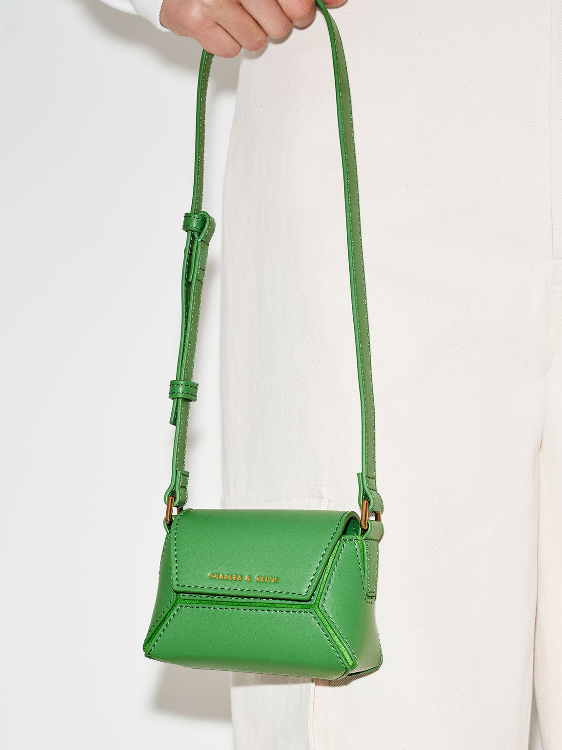 Green Chain Link Shoulder Bag, CHARLES & KEITH