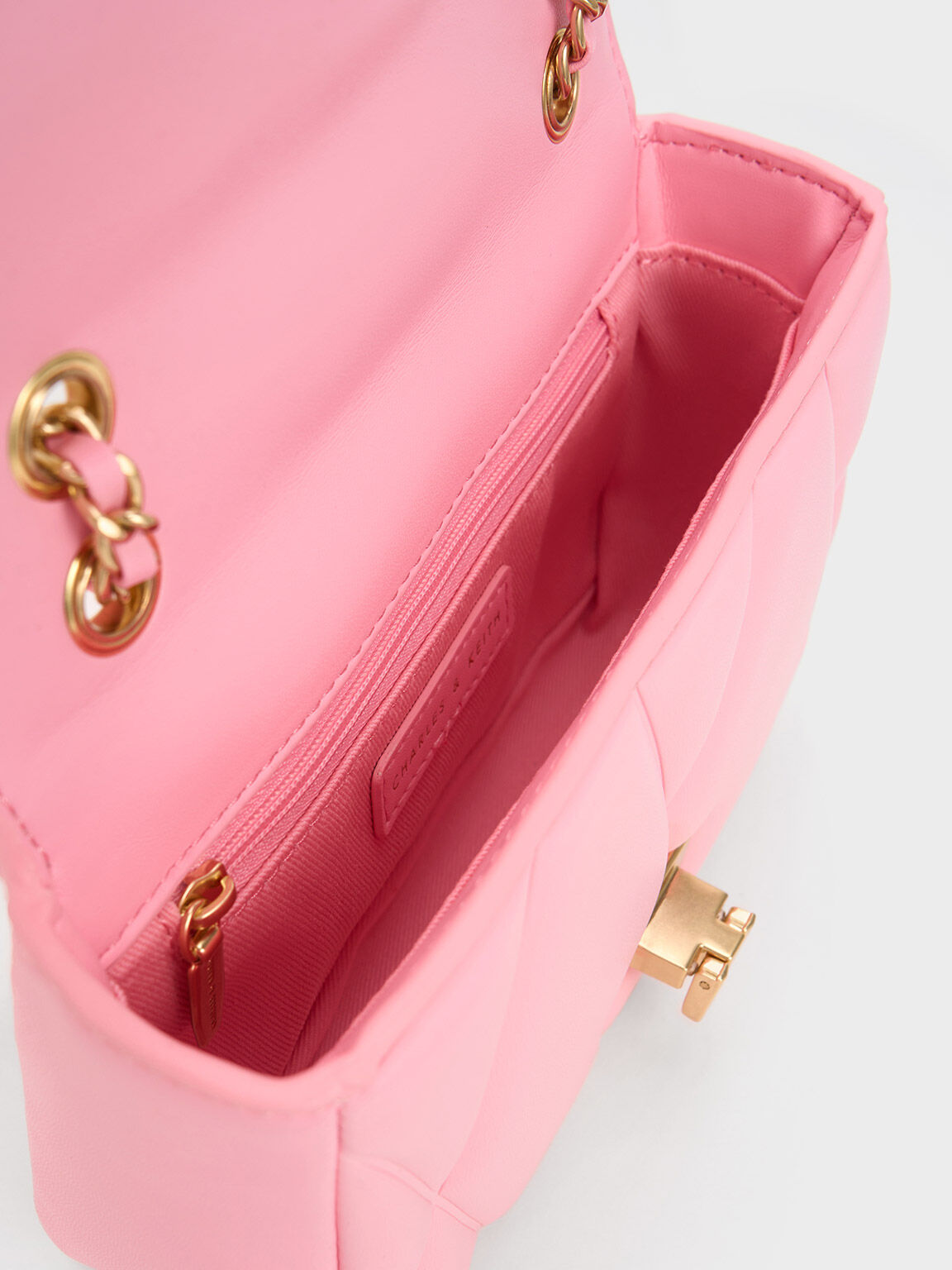Pink Arwen Quilted Shoulder Bag - CHARLES & KEITH US
