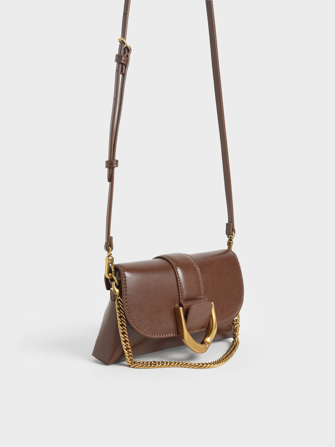 Dark Brown Gabine Crossbody Bag Charles And Keith Ca