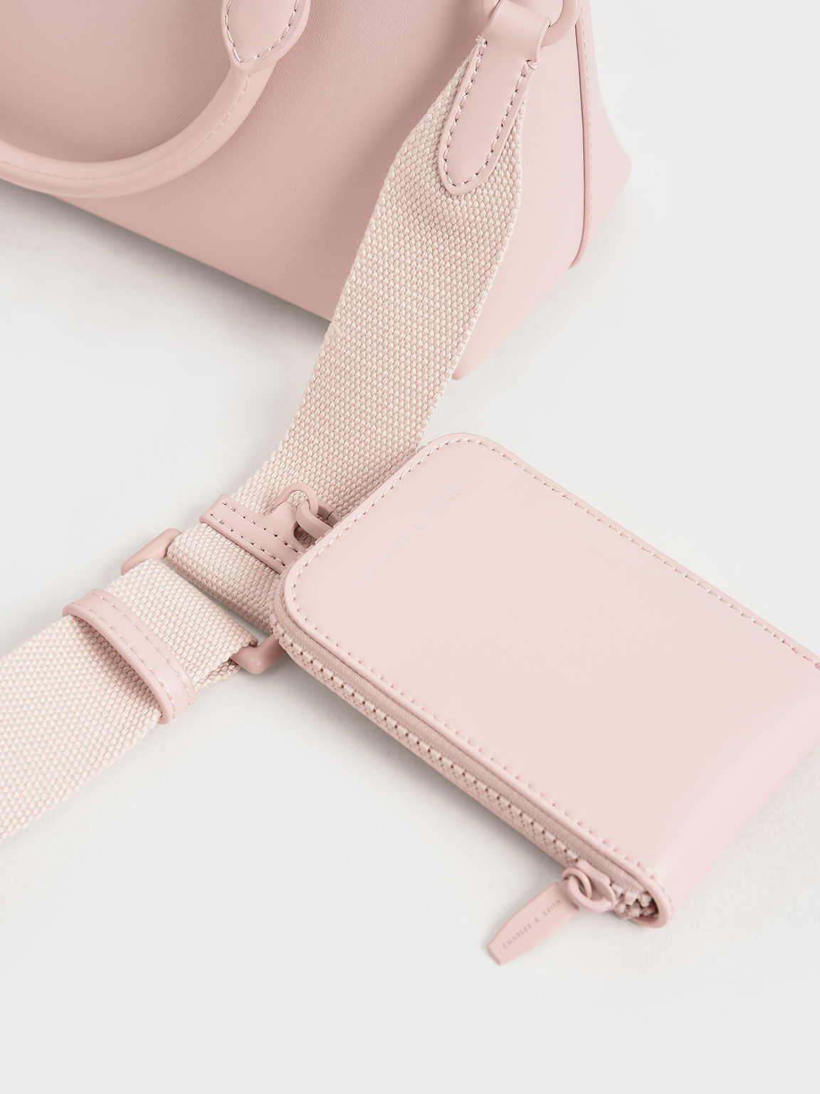 Light Pink Double Handle Shoulder Bag - CHARLES & KEITH OM