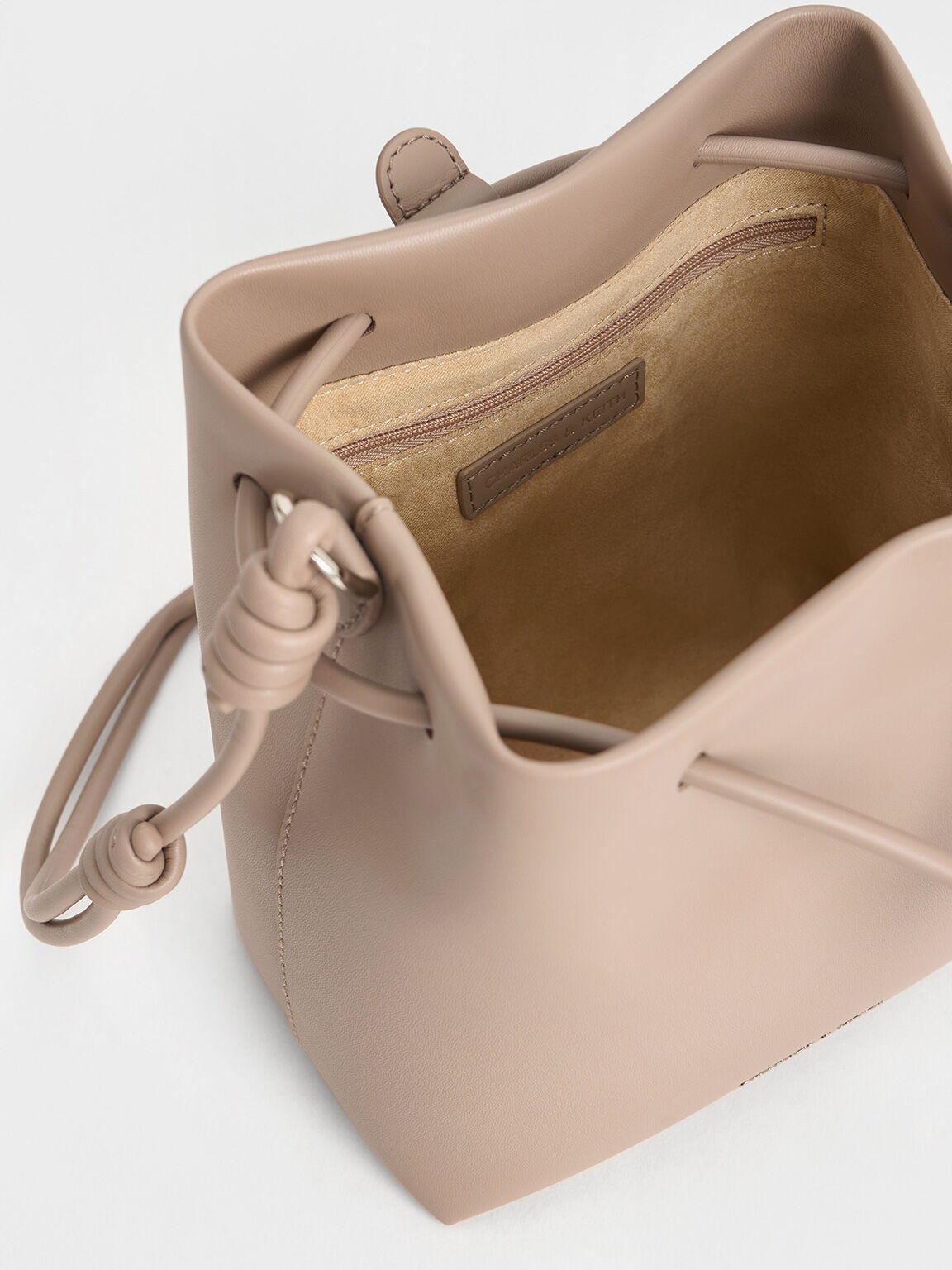 Leia Knotted Bucket Bag, Taupe, hi-res