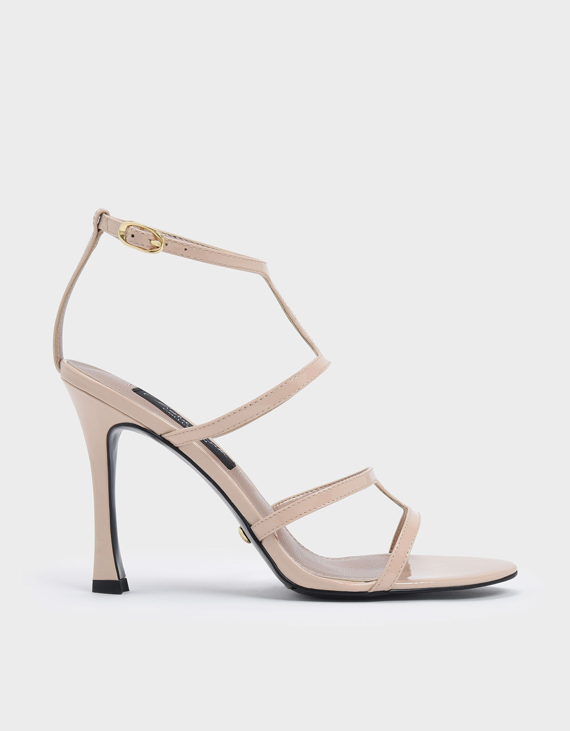 Nude Patent Leather Strappy Stiletto 