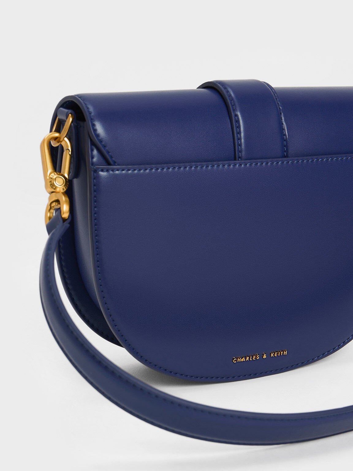 Blue Gabine Floral Denim Shoulder Bag - CHARLES & KEITH US