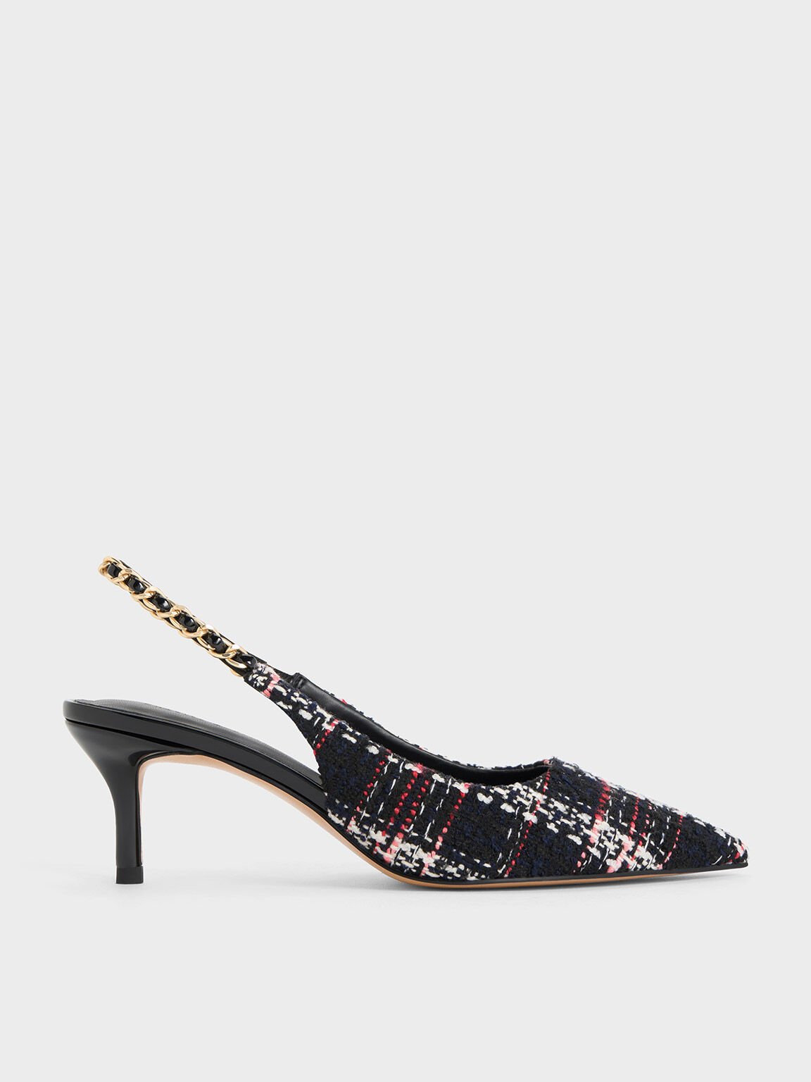Multicoloured Braided-Chain Slingback Pumps - CHARLES & KEITH US
