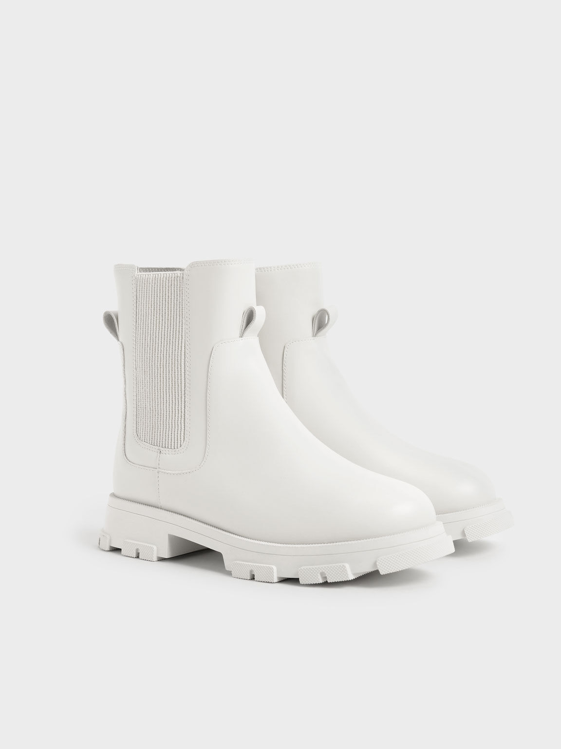 White Girls' Chunky Sole Chelsea Boots - CHARLES & KEITH KH