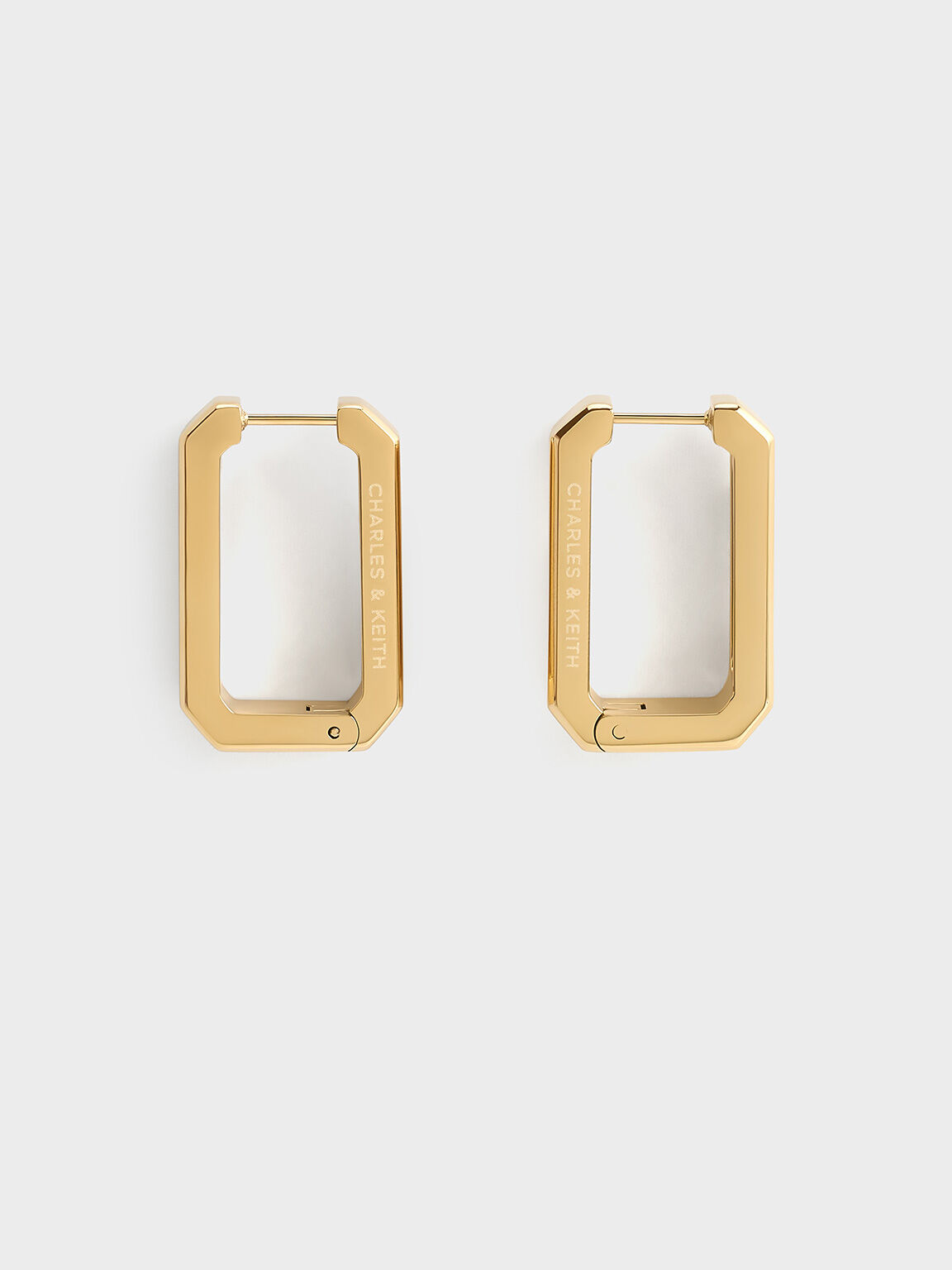 Keziah Rectangle Hoop Earrings, Gold, hi-res