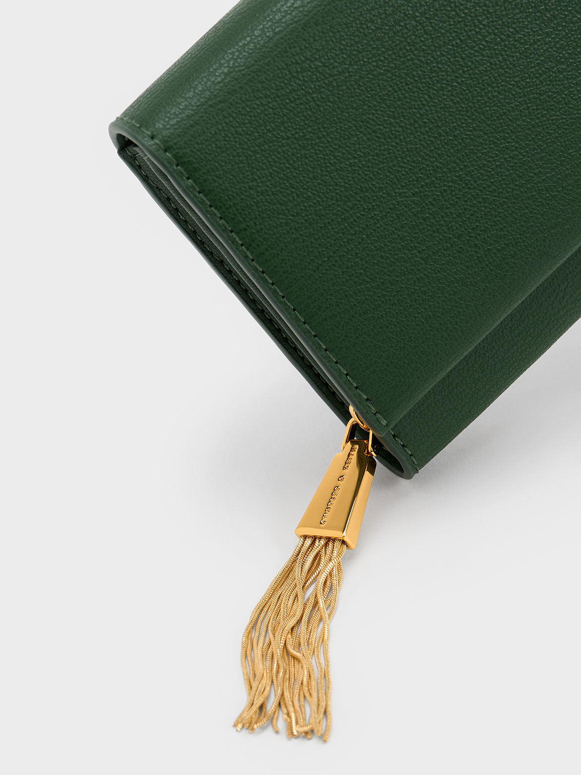 Tassel Detail Long Wallet - Dark Green