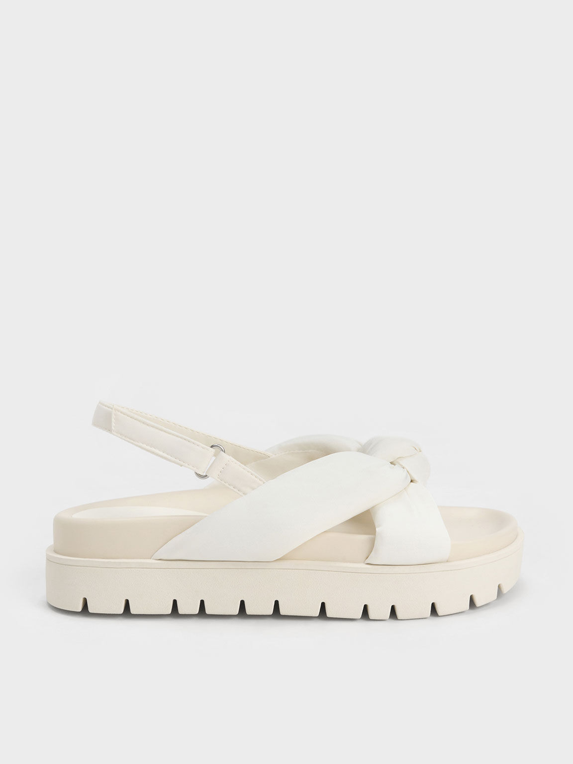 Buy Bone White Forever Comfort® Leather Strappy Flatform Sandals from Next  USA