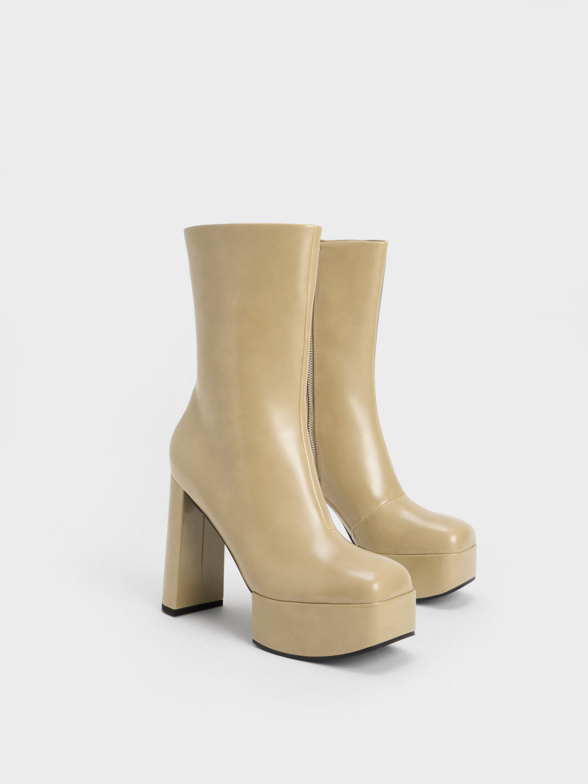 Cordova Buckled Platform Boots - White