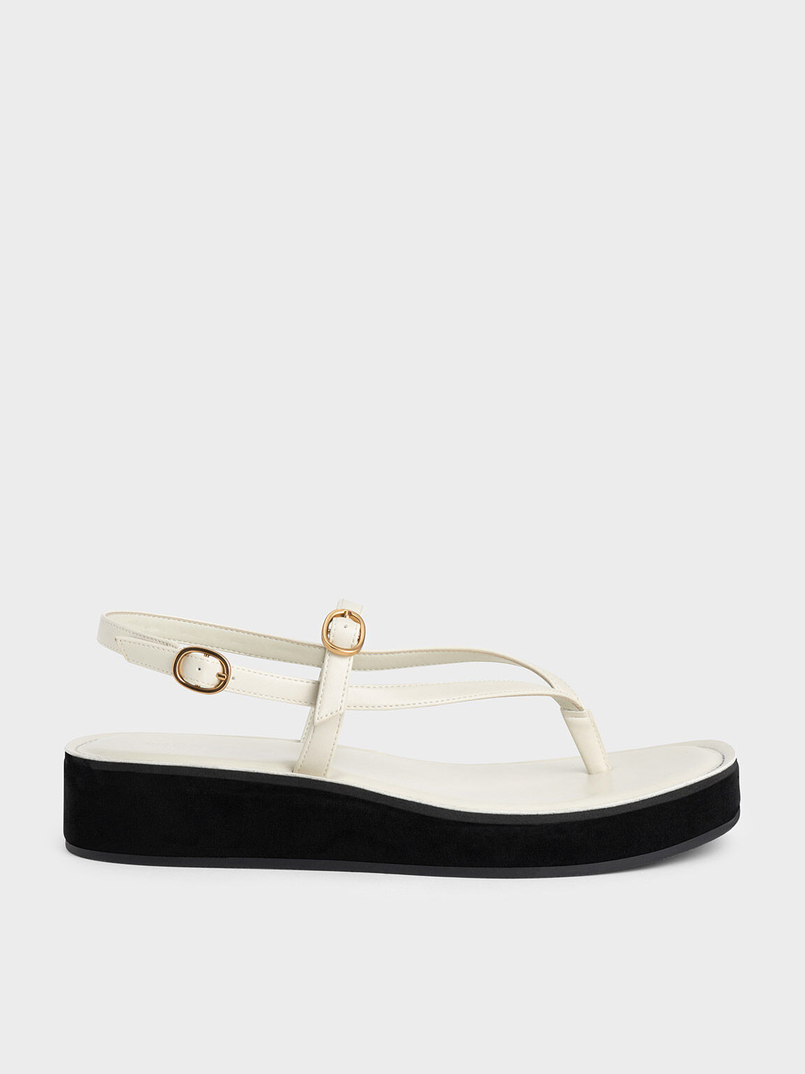 Chalk Double Metallic Buckle Sandals - CHARLES & KEITH US