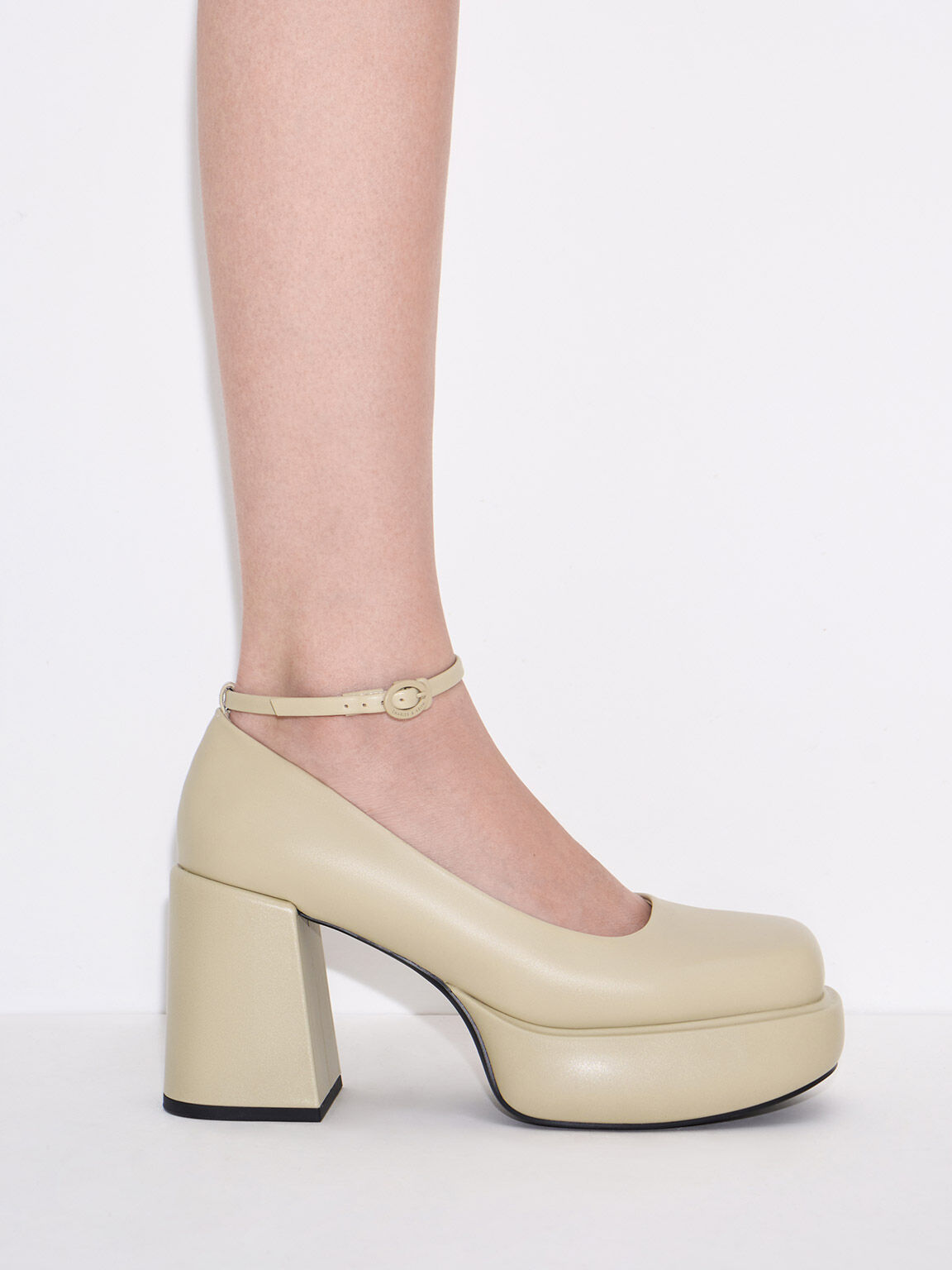 Monique Ankle-Strap Platform Pumps, Chalk, hi-res