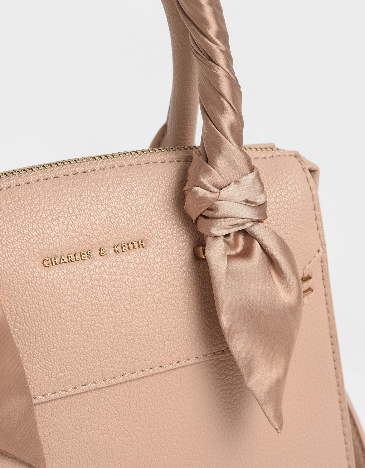 Nude Este Chain Handle Satin Bag - CHARLES & KEITH US