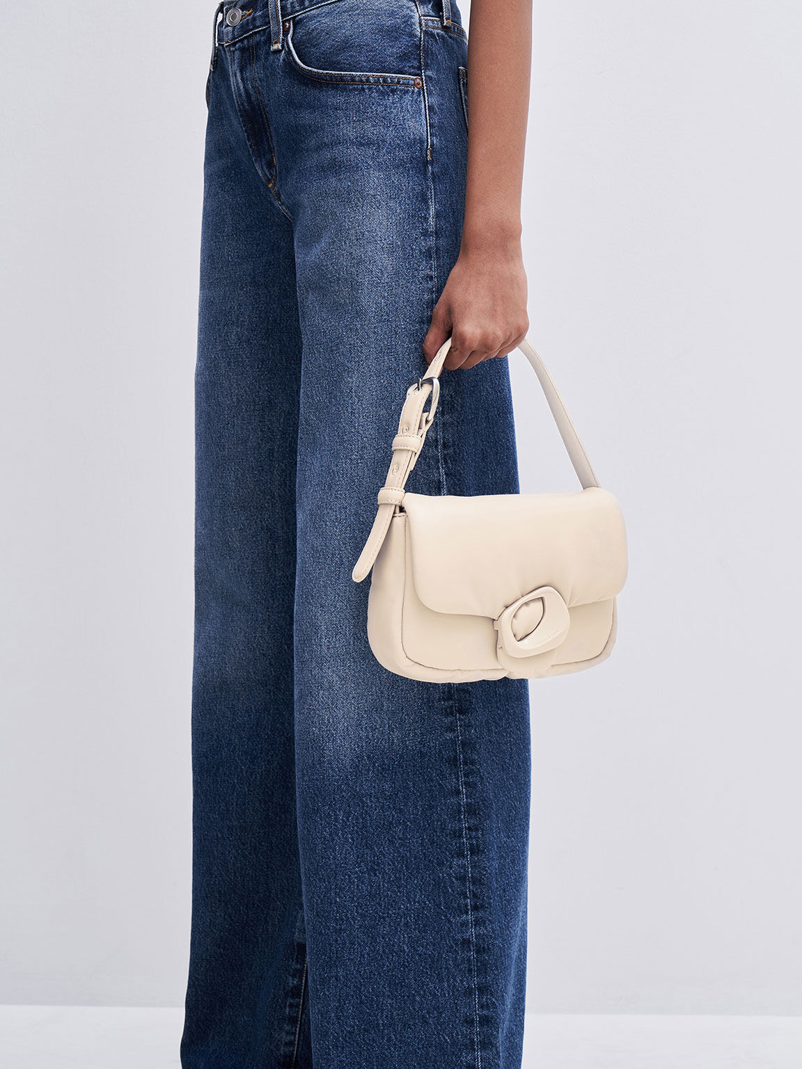 Moore Padded Shoulder Bag, Ivory, hi-res