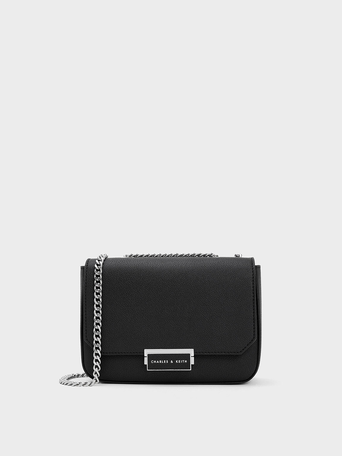 Charles & Keith - Women's Charlot Chain Strap Bag, Black, S