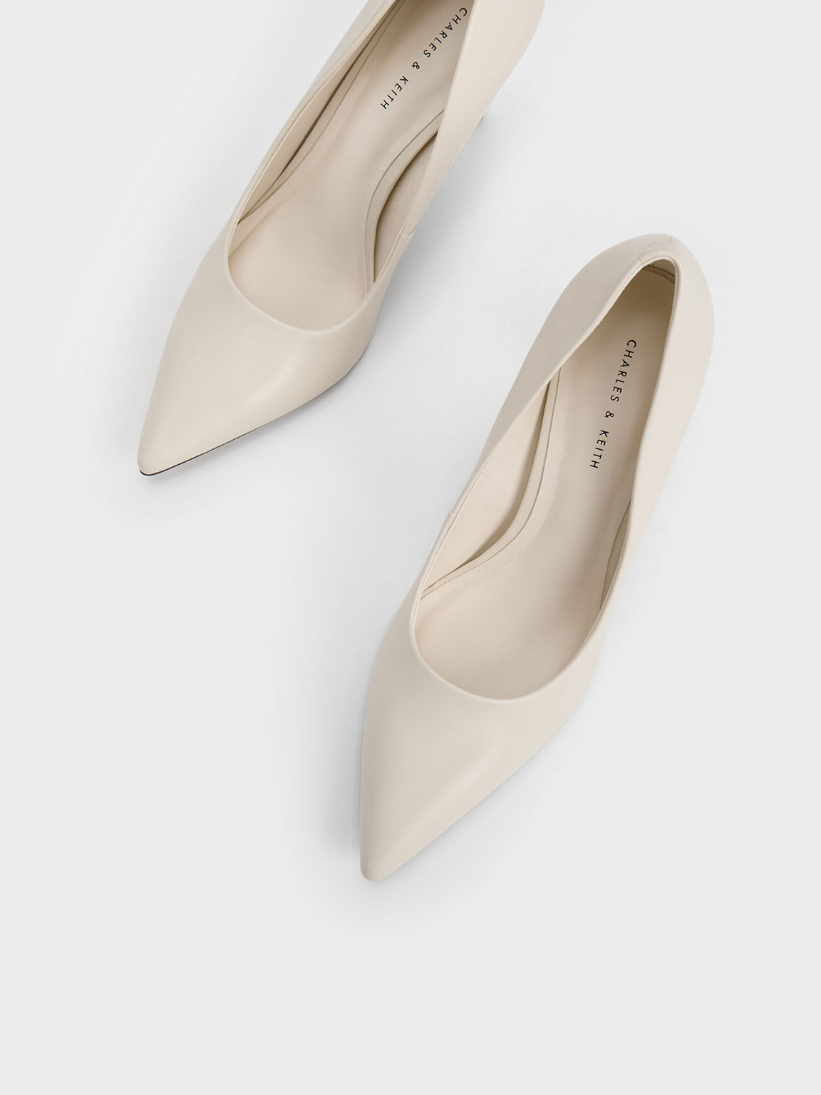 Chalk Stiletto Heel Pumps - CHARLES & KEITH US