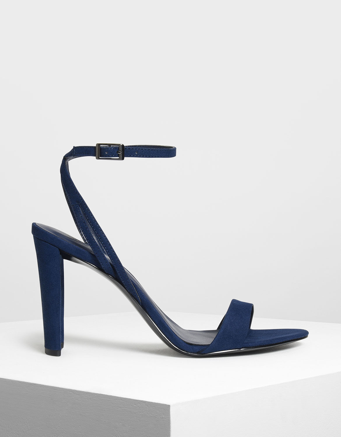 dark blue ankle strap heels