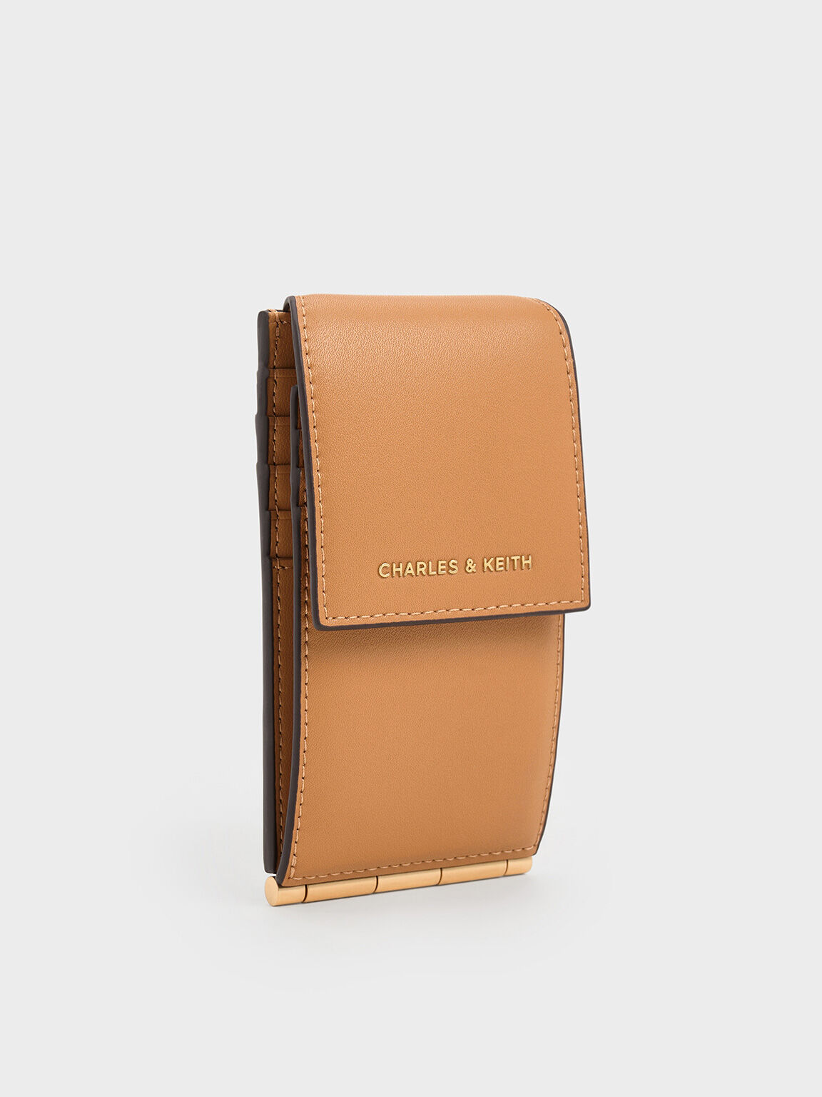 Calla Bi-Fold Side-Zip Card Holder, Toffee, hi-res