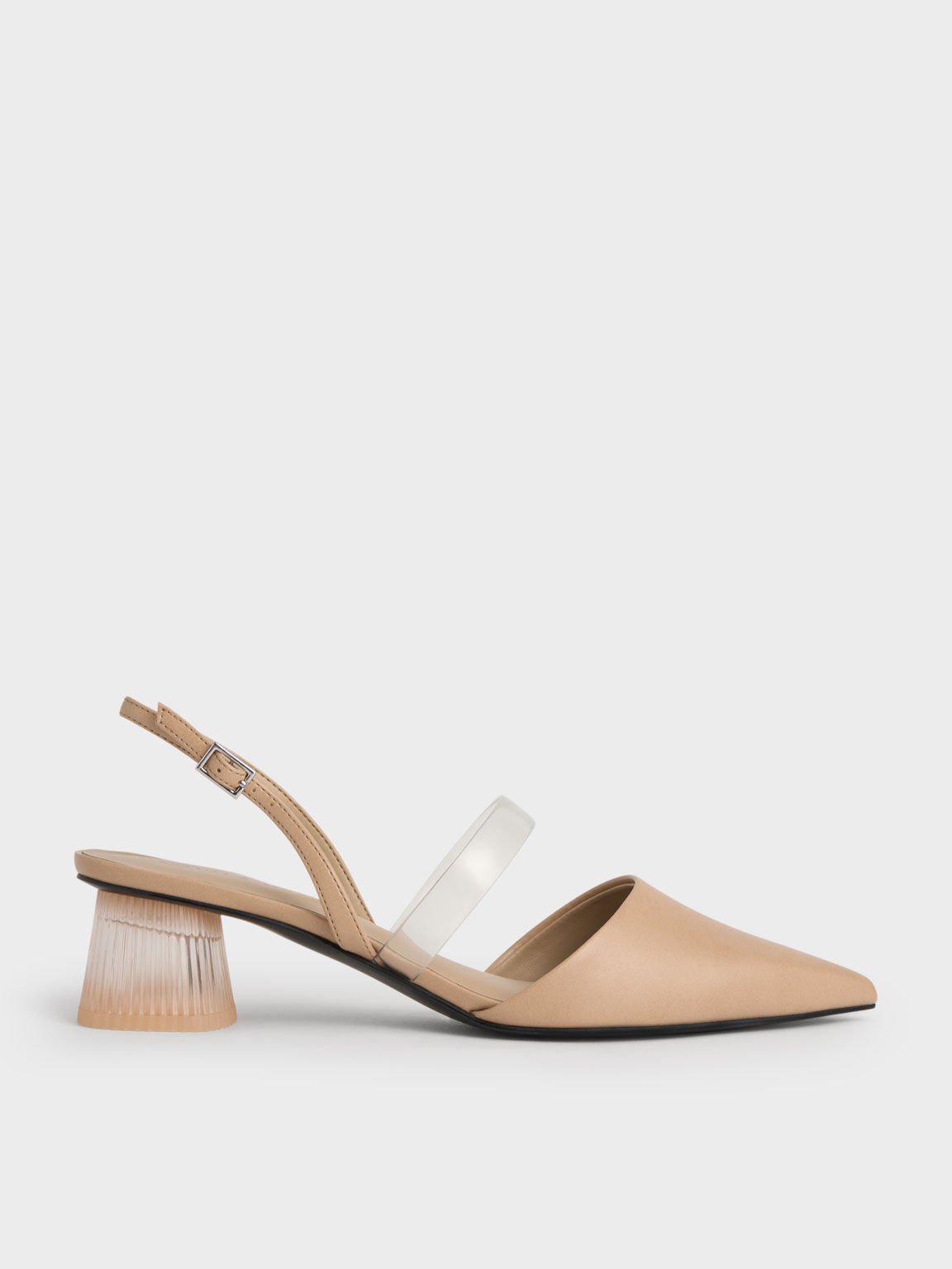 Brown Toe Loop Heeled Sandals - CHARLES & KEITH International