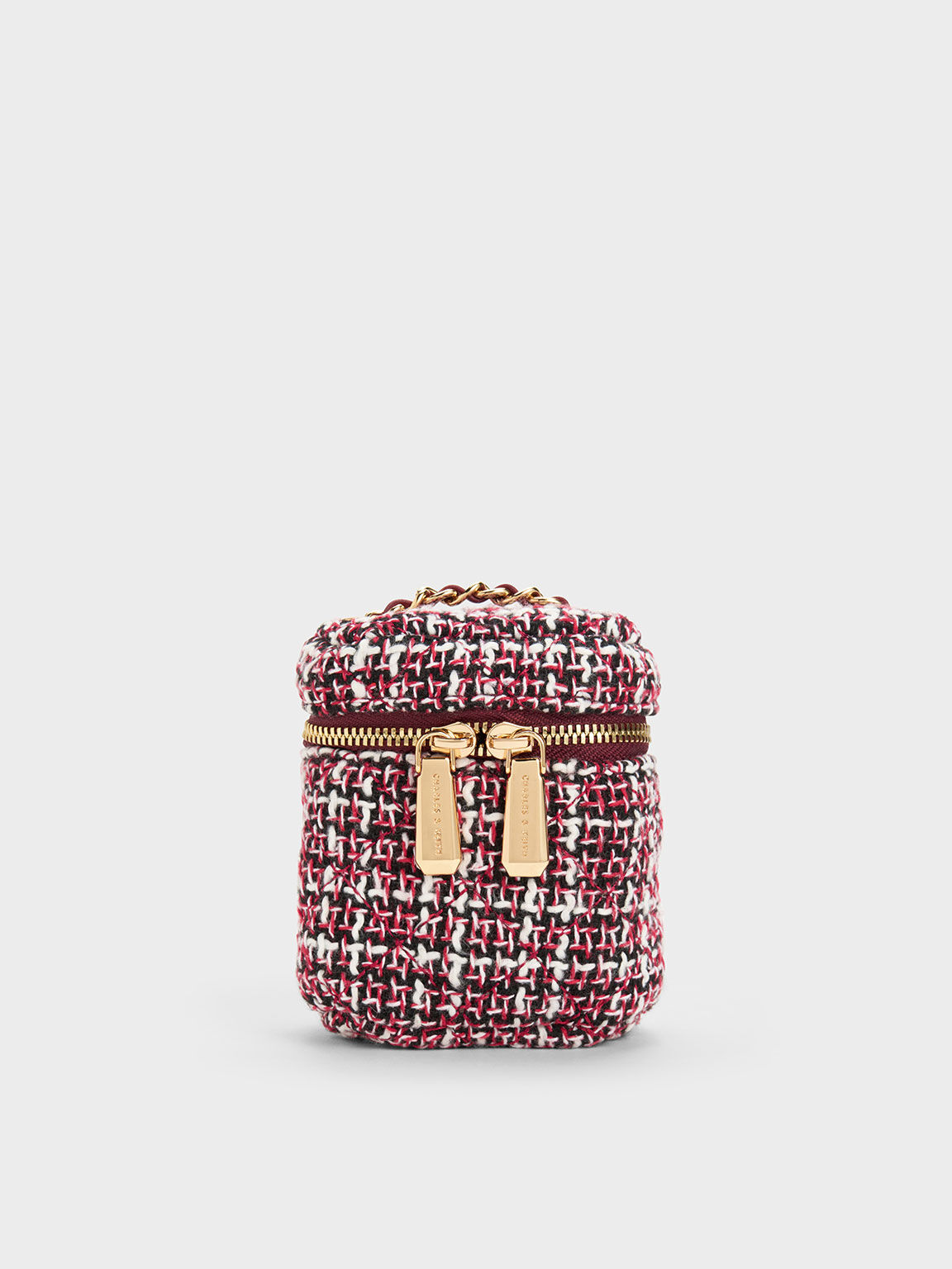 Chocolate Quilted Two-Way Zip Mini Bag - CHARLES & KEITH US
