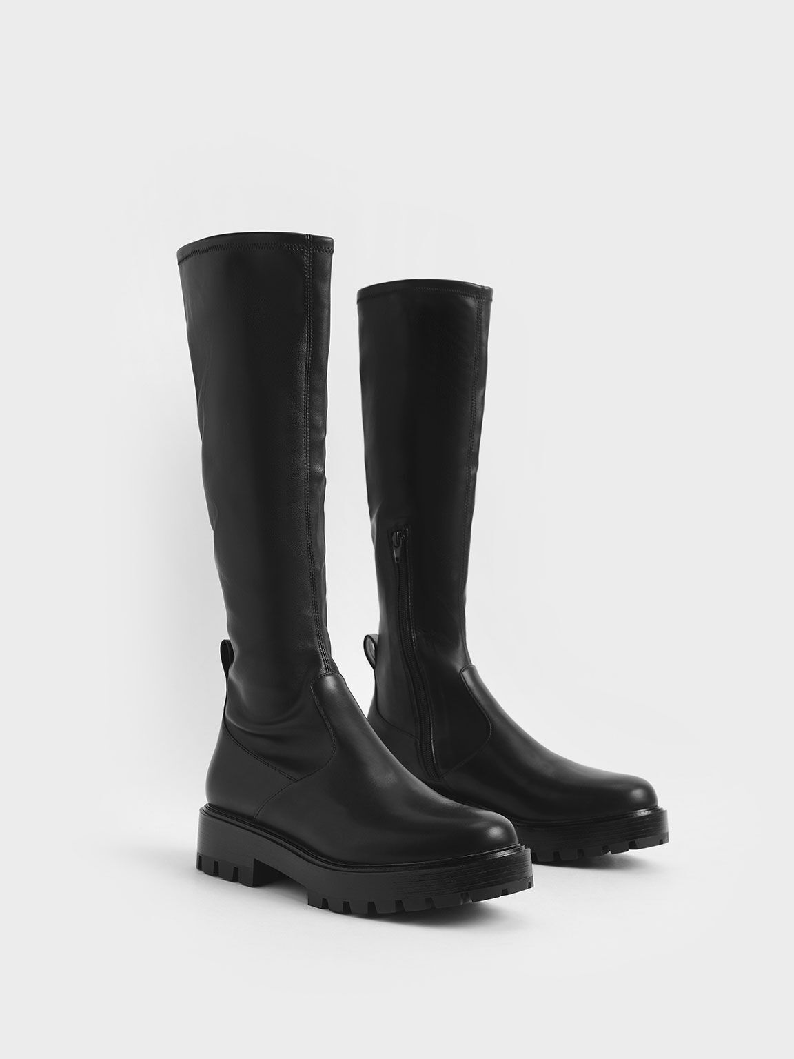 Black Knee-High Boots - CHARLES & KEITH US