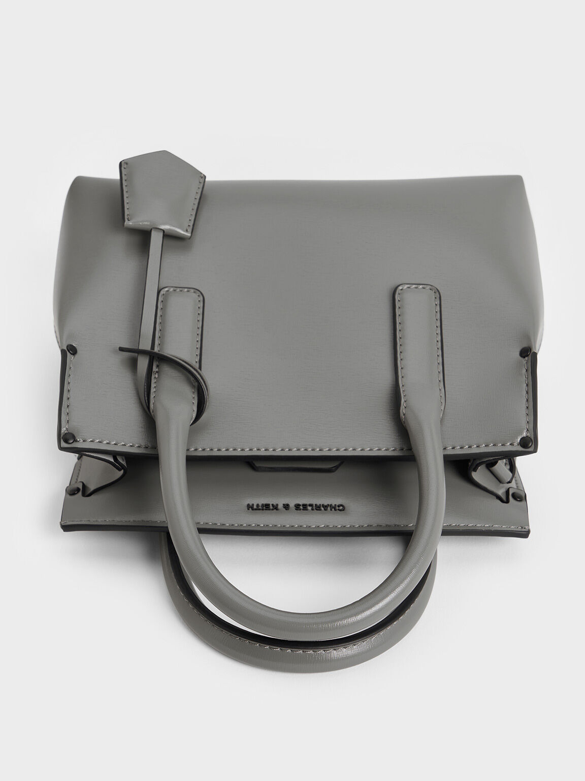 Bolso Rene estructurado con asa superior, Gris, hi-res