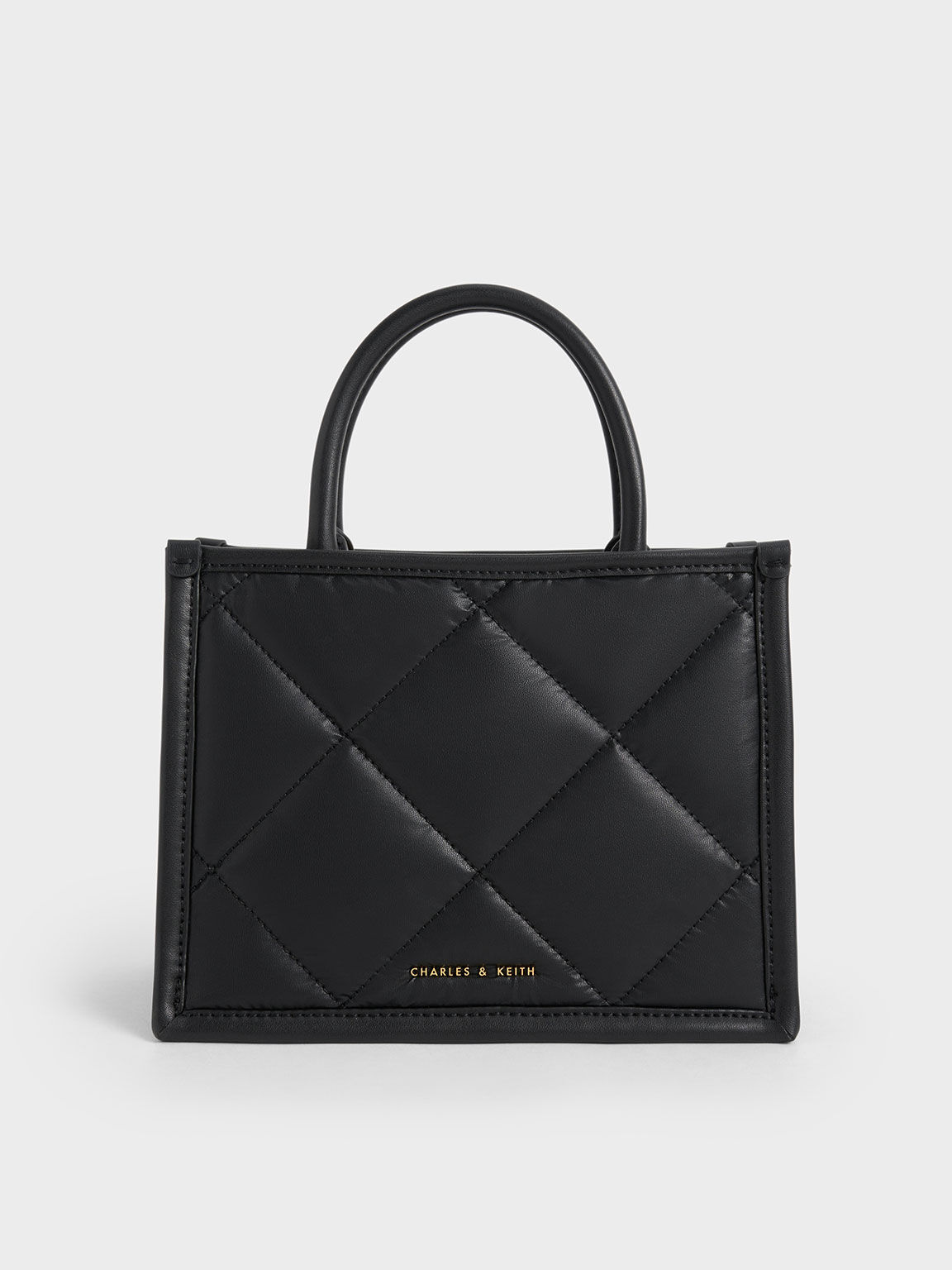 Celia Quilted Tote Bag, Black, hi-res