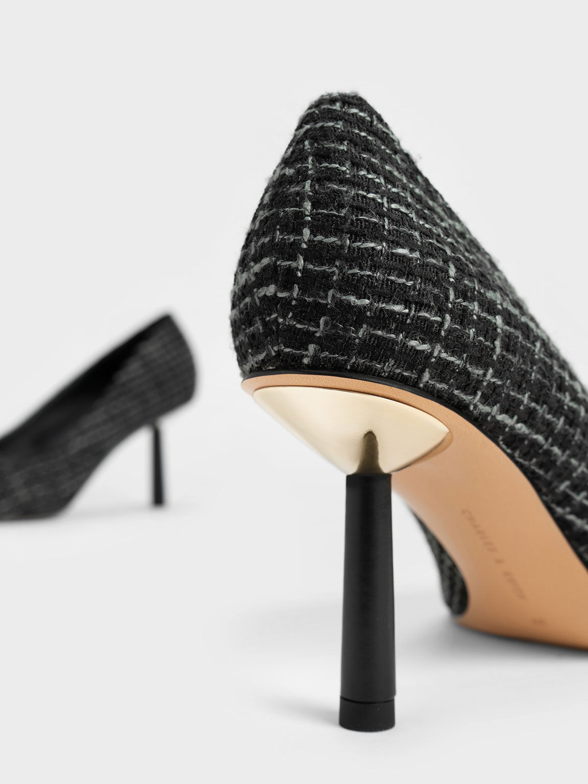 Tweed Pointed-Toe Cylindrical Heel Pumps, Multi, hi-res