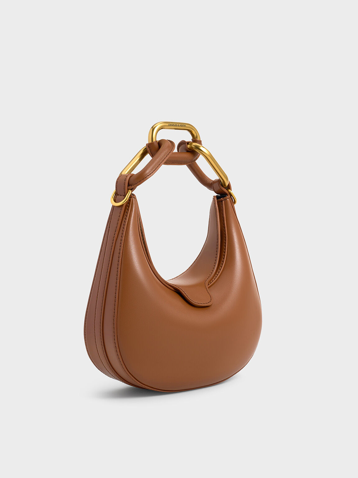 Mini Kora Chain-Link Moon Bag, Chocolate, hi-res