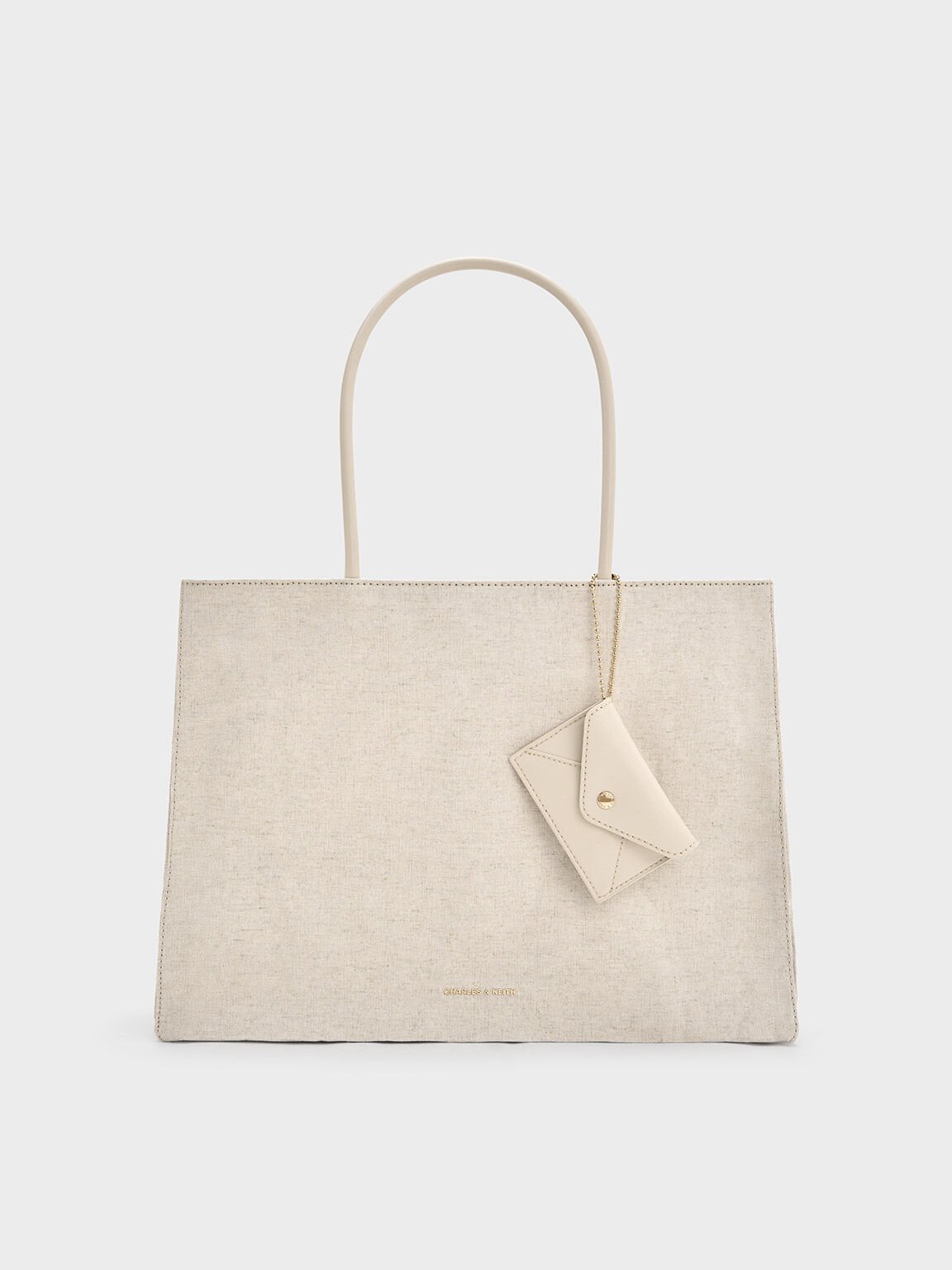 Large Matina Linen Tote Bag, Beige, hi-res