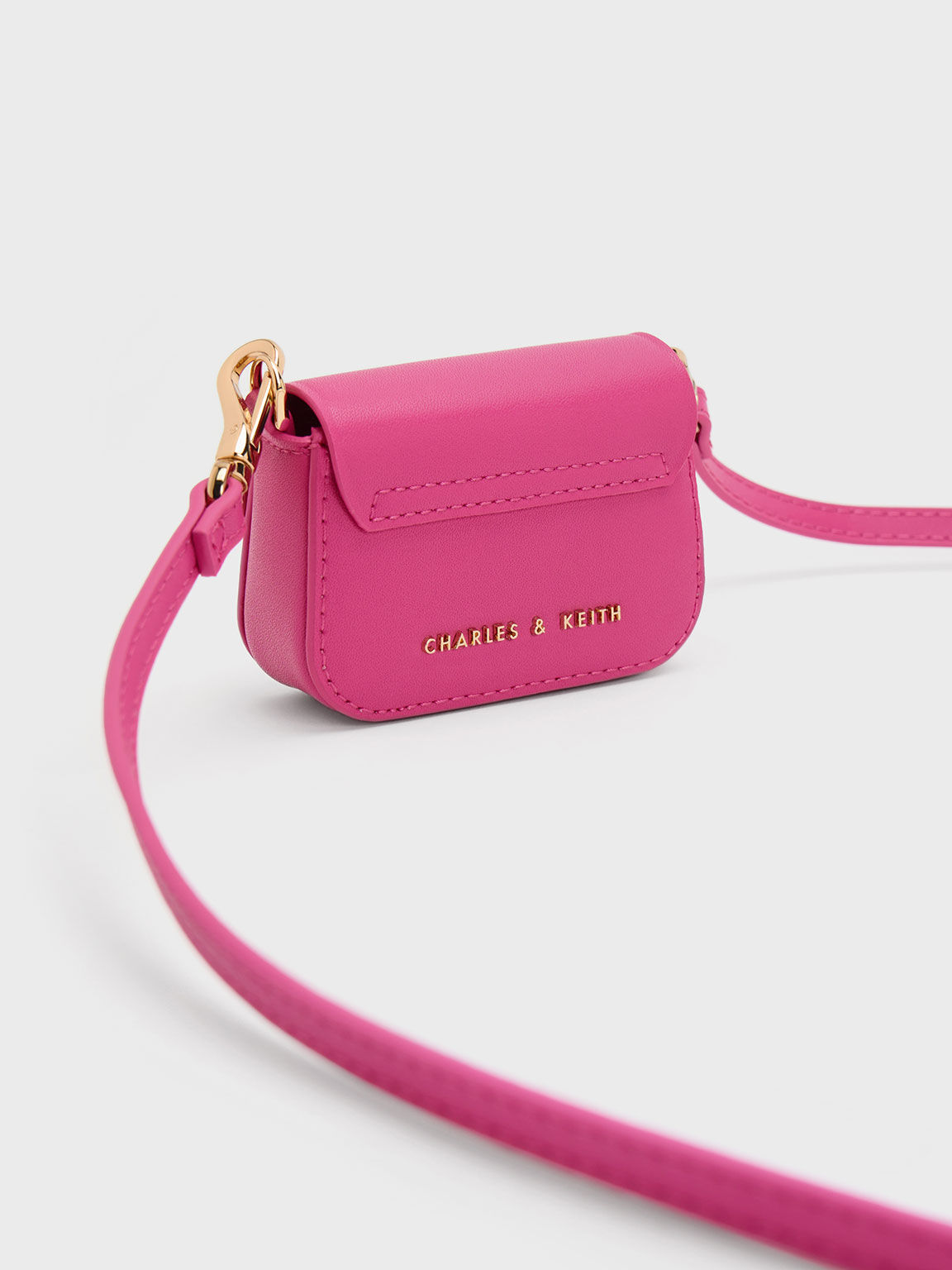 Pink Eilith Frayed Denim Buckled Bag - CHARLES & KEITH US